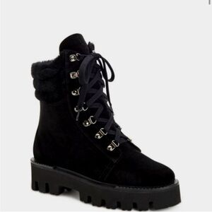Aquatalia Snow/Hiking Suede and Shearling Weatherproof Boots 8.5